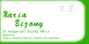 maria bizony business card